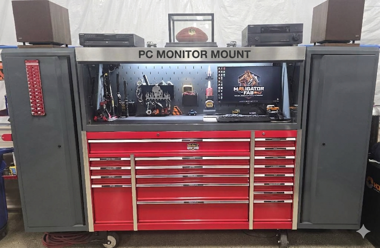 PC Monitor Mount for US General Series 3/ICON Hutch Pegboard