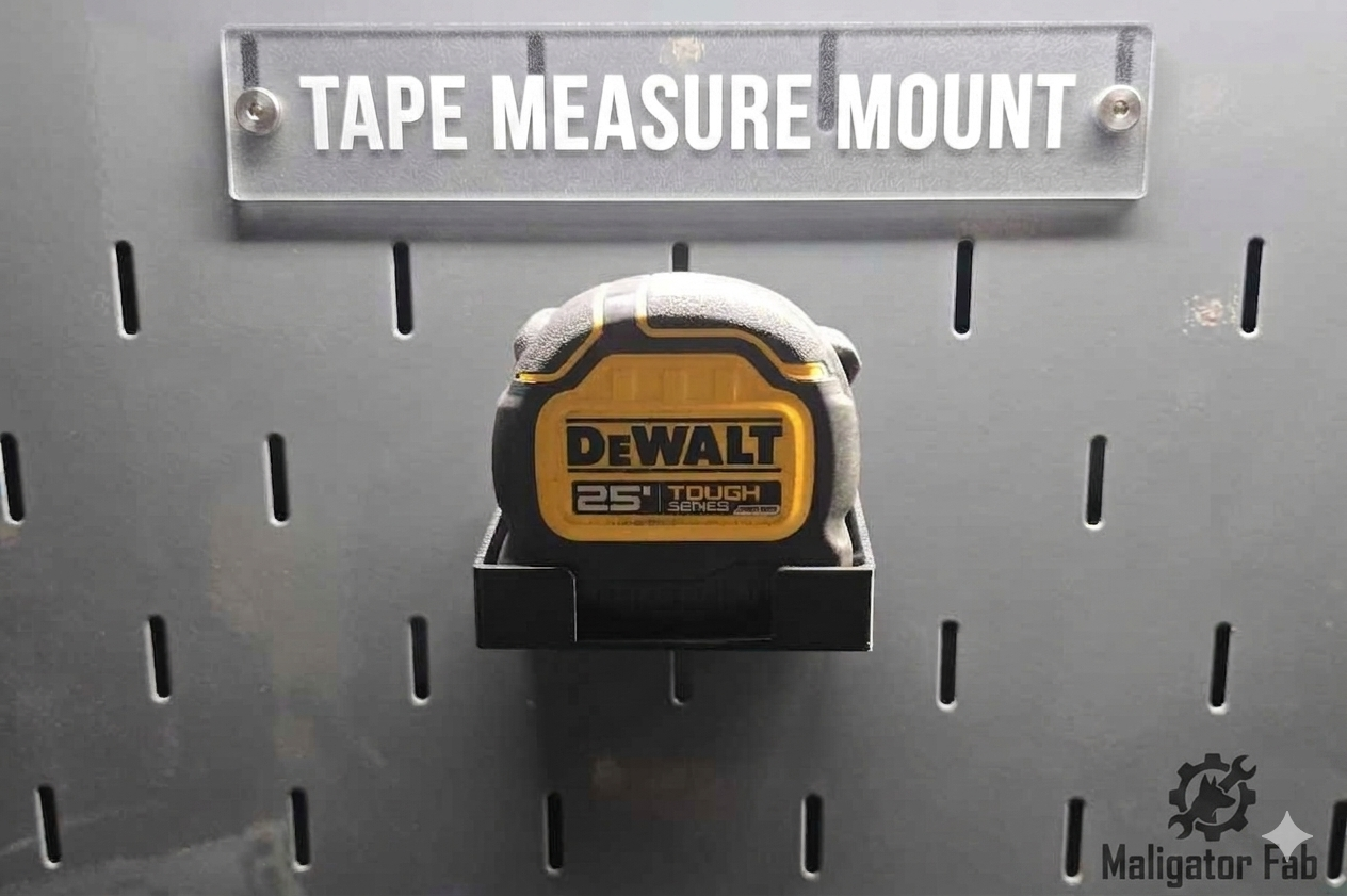 Tape Measure Mount for US General/ICON Hutch Pegboards