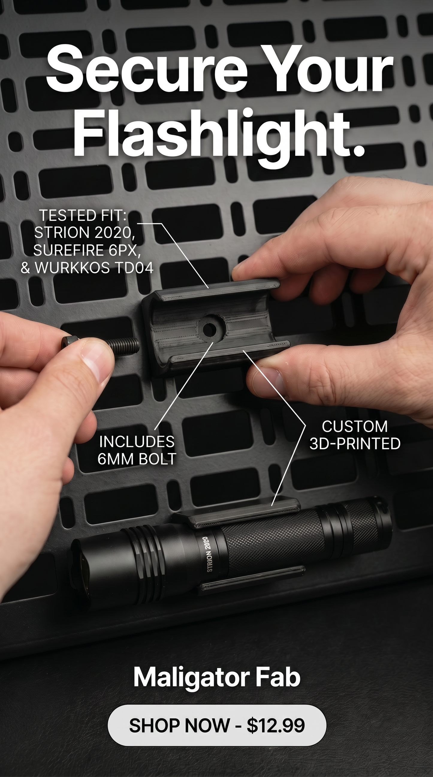 Flashlight Molle Mount