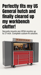 Transform Your Space with Our 27" Monitor Mount for Pegboard – Perfect Fit for US General Series 3 & ICON Hutch